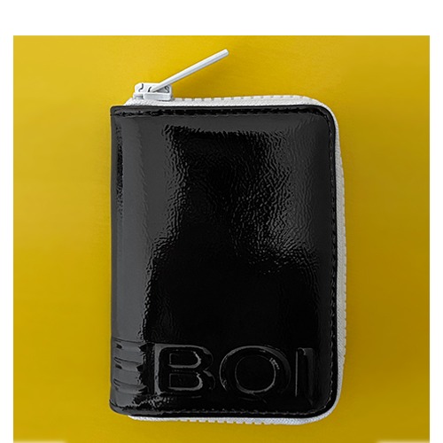 enamel zip card holder (애나멜카드홀더) - 블랙