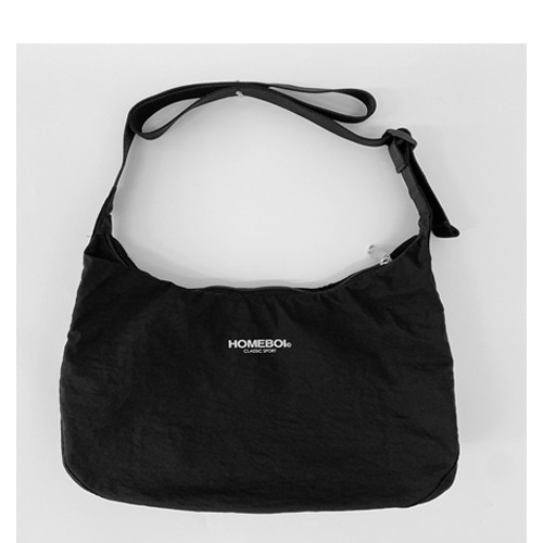 nylon crossbody bag - black