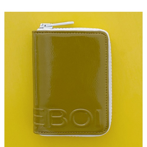 enamel zip card holder (애나멜카드홀더) - 올리브