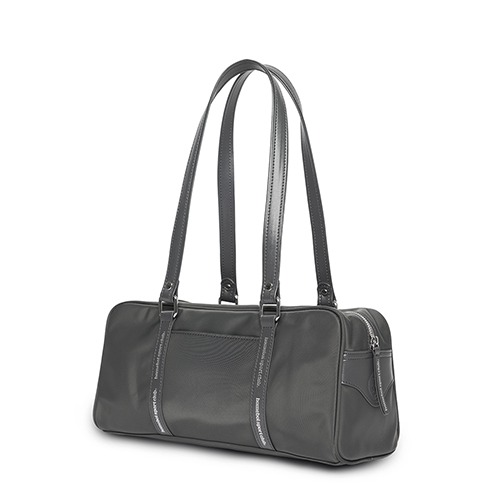 ling boston bag (라인보스턴백) - glossy charcoal