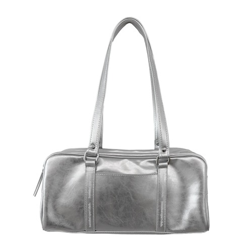 line boston bag (라인보스턴백) - glossy silver
