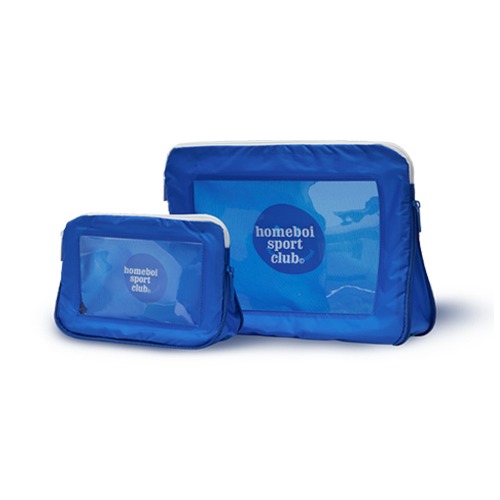 travel pouch set (Medium, Large) - blue